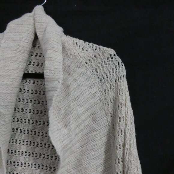 FW COLLECTION | small | Beige Open Front Oversized Cardigan - Picture 5 of 16